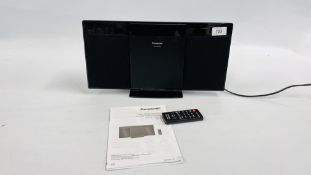 PANASONIC SC-HC28DB COMPACT STEREO SYSTEM WITH REMOTE AND INSTRUCTIONS - SOLD AS SEEN.