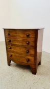 ANTIQUE MAHOGANY COMMODE CHAIR WITH CONVERTED SEAT.