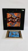 2 ORIGINAL FRAMED ABORIGINAL ART WORK, THE LARGEST 43CM X 43CM.