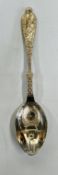 A MODERN SILVER BIRTH RECORD SPOON, BIRMINGHA ASSAY 2009 MAKER CROBATHAM & SONS L 15.5CM.