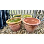 TWO PAIRS OF GARDEN PLANTERS INCLUDING TERRACOTTA.