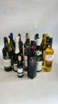 APPROX 21 BOTTLES OF MIXED WINES INCLUDING PENFOLDS, MARTINI ASTI, MARSOVIN, HARDYS SAUVIGNON BLANC,