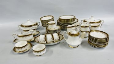 AN EXTENSIVE QUANTITY OF PARAGON ATHENA BONE CHINA GILT TEA AND DINNER WARE TO INCLUDE PLATES,