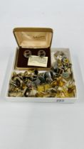 23 PAIRS OF CUFFLINKS, MAINLY 60'S AND 70'S.