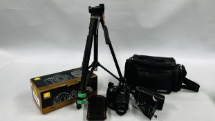 A NIKON D40 DSLR CAMERA BODY FITTED WITH NIKON DX 18-55MM LENS COMPLETE WITH BOX AND ACCESSORIES +