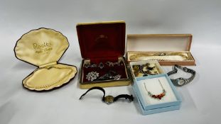 BOX OF MIXED COSTUME JEWELLERY.