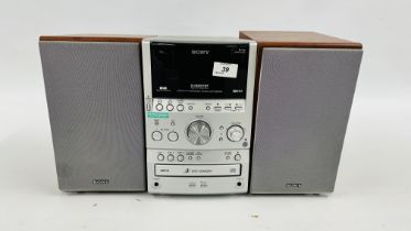 A SONY HI-FI WITH SPEAKERS - MODEL HCD-SP290DAB. - SOLD AS SEEN.