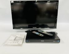 A PANASONIC VIERA 32 INCH TV MODEL TX-L32G10B MANUAL AND REMOTE + A PANASONIC BLU-RAY DISC PLAYER /