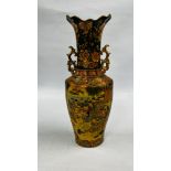 A LARGE REPRODUCTION ORIENTAL TWO HANDLED VASE. - H 60CM.