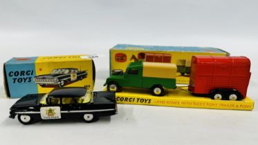 2 X BOXED VINTAGE CORGI DIE-CAST MODEL VEHICLES TO INCLUDE CHEVROLET "STATE PATROL" 223 & LAND