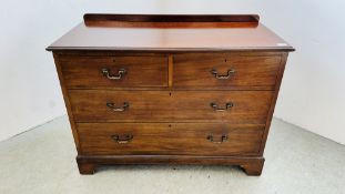 ANTIQUE MAHOGANY TWO OVER TWO DRAWER CHEST, W 107CM X D 51CM X H 79CM.