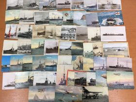 POSTCARDS: SMALL BUNDLE MIXED WITH GREAT YARMOUTH, NAVAL SHIPS ETC.