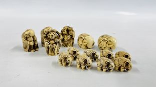 A COLLECTION OF 14 REPRODUCTION RESIN NATSUKES.
