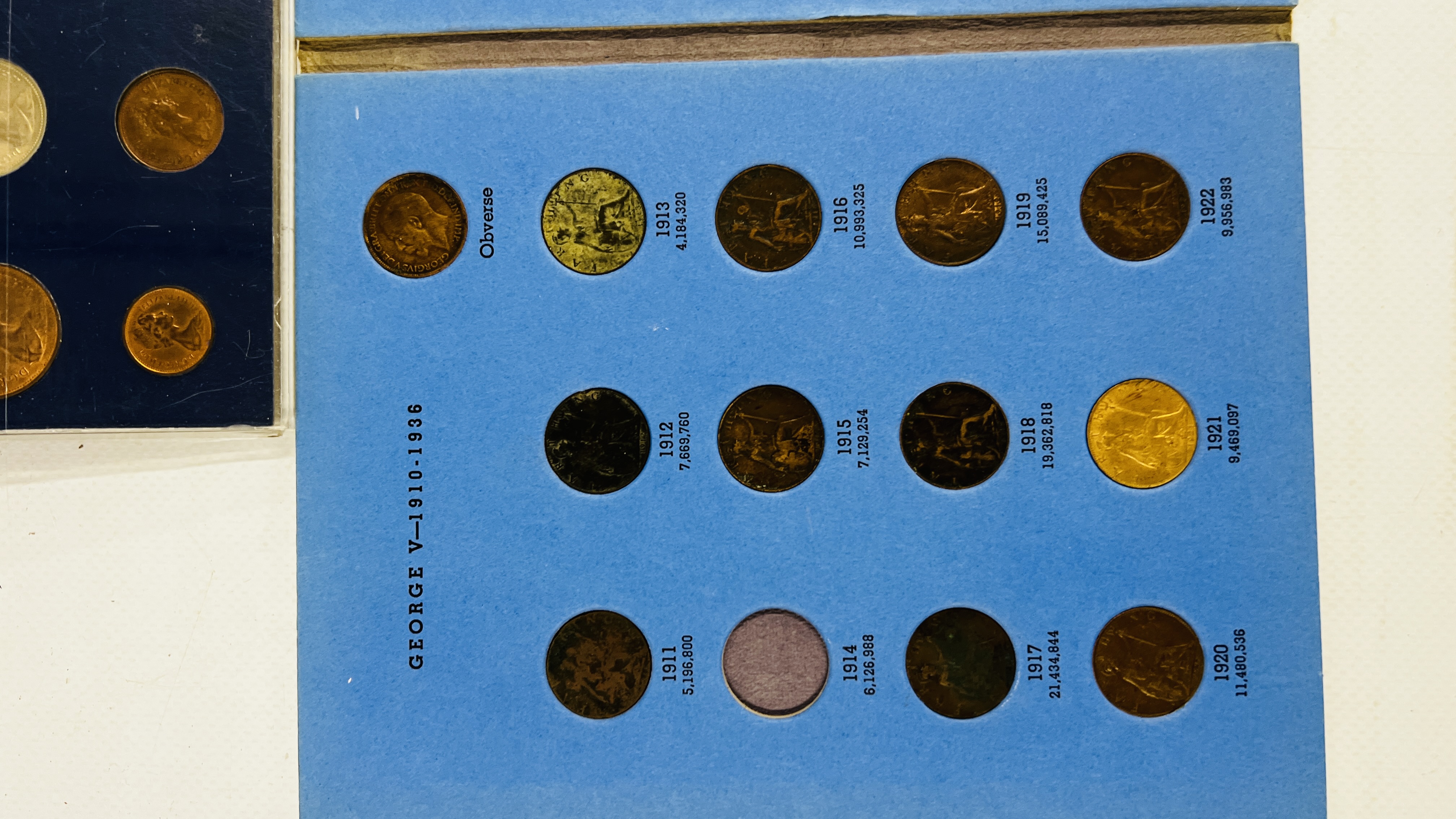 A BLUE TUB CONTAINING QUANTITY OF COIN SETS AND MEDALLIONS. - Image 8 of 11