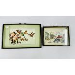 TWO FRAMED THREE DIMENSIONAL SHELL CRAFT PICTURES,