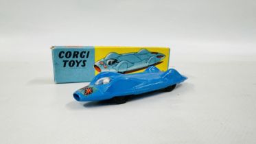 A BOXED VINTAGE CORGI DIE-CAST MODEL VEHICLE PROTEUS CAMPBELL - "BLUEBIRD" RECORD CAR 153.