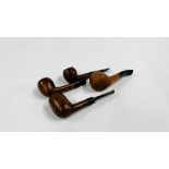 A GROUP OF 5 VINTAGE TOBACCO SMOKING PIPES TO INCLUDE EXAMPLES MARKED F & T, HARDCASTLE ETC.