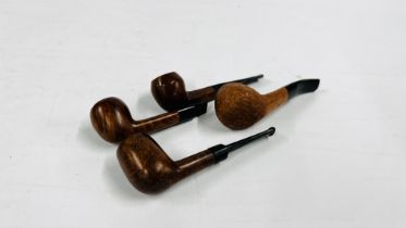 A GROUP OF 5 VINTAGE TOBACCO SMOKING PIPES TO INCLUDE EXAMPLES MARKED F & T, HARDCASTLE ETC.