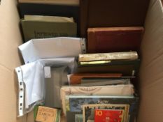 STAMPS: BOX WITH FAMILY COLLECTION IN GENERAL ALBUMS AND LOOSE, COMMONWEALTH ON STOCKCARDS,