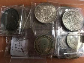 COINS: TUB WITH UK PRE 1947 SILVER IN MIXED GRADES, FACE APPROX £2.