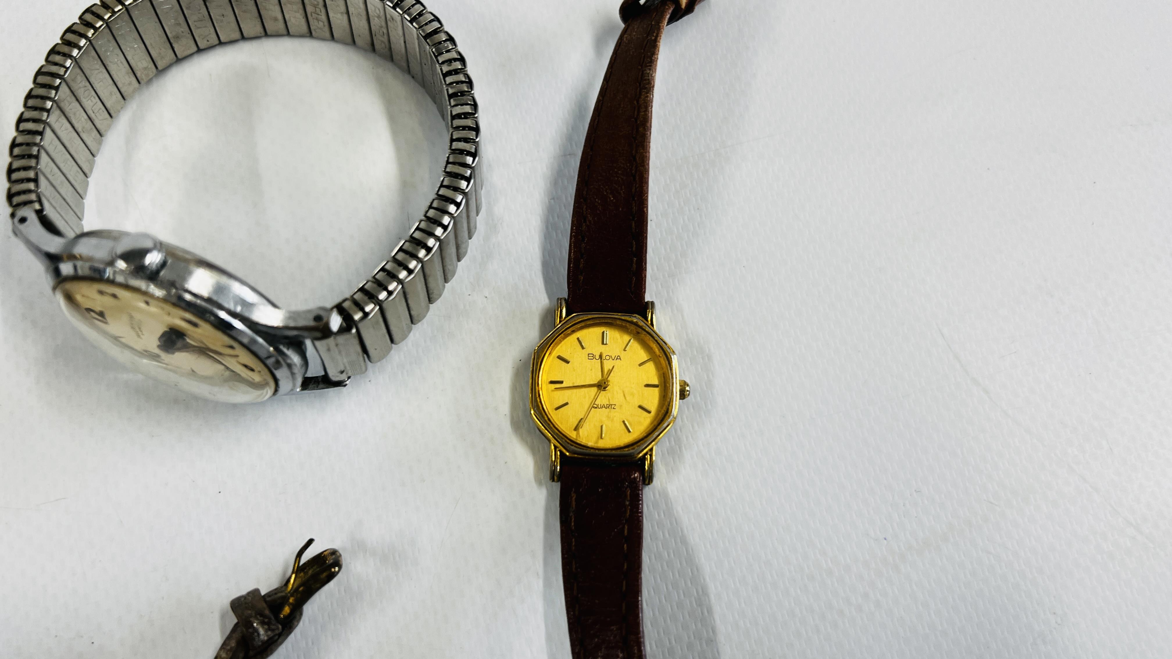 A GROUP OF VINTAGE WATCHES TO INCLUDE EXAMPLES MARKED CORVETTE, INGERSOLL & ORIS ETC. - Image 4 of 7