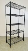 5 TIER METAL RACK, W 91CM X D 46CM X H 184CM.