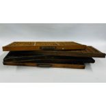 A GROUP OF 5 VINTAGE PRINTING BLOCK TRAYS.