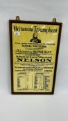 FRAMED AND MOUNTED REPRODUCTION POSTER - BRITANNIA TRIUMPHANT ADMIRAL LORD VISCOUNT NELSON 55CM X