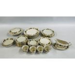 A COLLECTION OF "ROYAL DOULTON" LARCHMONT TC1019 TEA AND DINNERWARE APPROX 48 PIECES.
