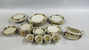 A COLLECTION OF "ROYAL DOULTON" LARCHMONT TC1019 TEA AND DINNERWARE APPROX 48 PIECES.