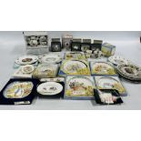 AN EXTENSIVE COLLECTION OF WEDGEWOOD BEATRIX POTTER AND PETER RABBIT CERAMICS TO INCLUDE PLATES,