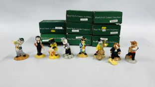 A COLLECTION OF 8 JOHN BESWICK CAT ORCHESTRA MUSICAL CATS IN ORIGINAL BOXES.