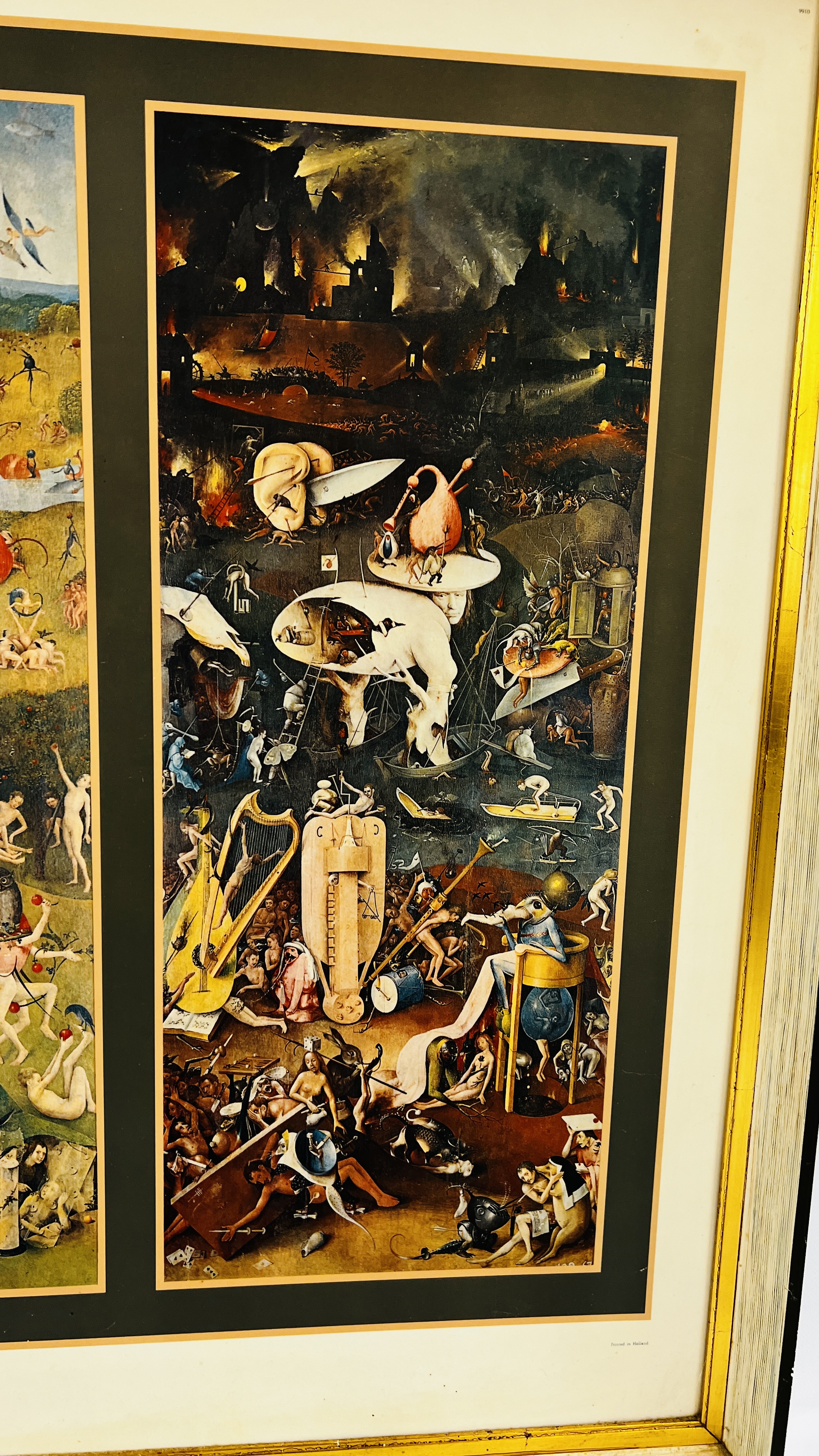 LARGE FRAMED HIERONYMUS BOSCH PRINT "THE GARDEN OF DELIGHTS" 60 X 106CM. - Image 4 of 6