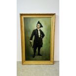 OIL ON CANVAS PORTRAIT OF GENTLEMAN IN 17TH CENTURY COSTUME,