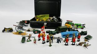 A VINTAGE HELIX MONEY TIN AND CONTENTS TO INCLUDE AN EXTENSIVE COLLECTION OF DIE-CAST MODEL