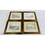 A SET OF FOUR JASON PARTNER FRAMED PRINTS, 34.5CM X 29.5CM.