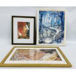 A FRAMED EGON SCHIELE - DIE UMARMUNG PRINT ALONG WITH A FRAMED GIDEE PRINT "PORTUGUESE WOMAN"