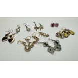 9 X VARIOUS PAIRS OF COSTUME JEWELLERY EARRINGS.