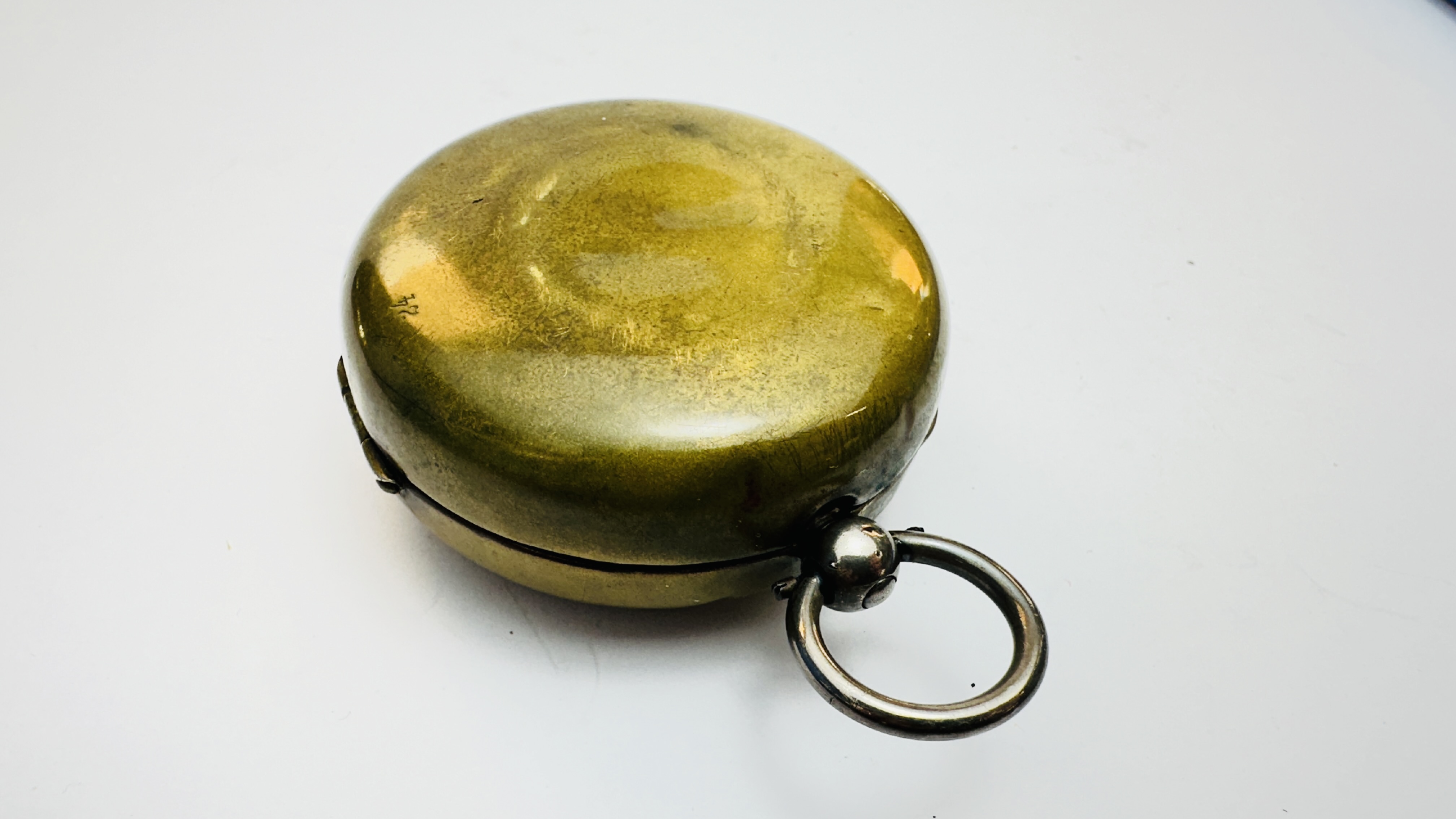 A VINTAGE SILVER CASED POCKET WATCH WITH ENAMELED DIAL, - Image 12 of 12