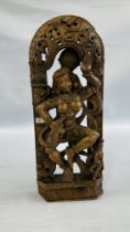 HARDWOOD CARVING OF THE BUDDHIST DEITY DEVADASI.