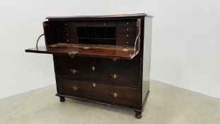 ANTIQUE MAHOGANY SECRETAIRE CHEST A/F, W 115CM, D 57CM, H 109CM.