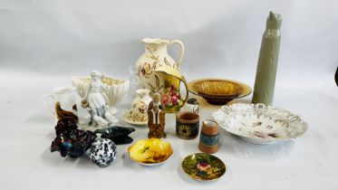 VINTAGE CERAMICS AND GLASS INCLUDING SYLVAC, FOSTERS, STUART CRYSTAL AND ROYAL WINTON.