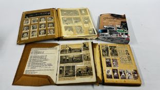 THREE VINTAGE FOOTBALL RELATED SCRAP BOOKS AND A NOSTALGIC VINTAGE POSTCARD COLLECTION 1940'S -