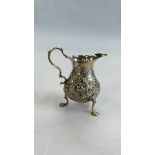 AN ANTIQUE SILVER GEORGE II CREAM JUG LONDON ASSAY MAKER DOROTHY MILLS & THOMAS SARBITT H 8CM.