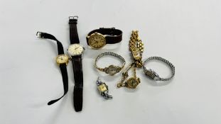 8 VINTAGE WATCHES TO INCLUDE EBELL, AERO WATCH NEUCHATEL ETC.