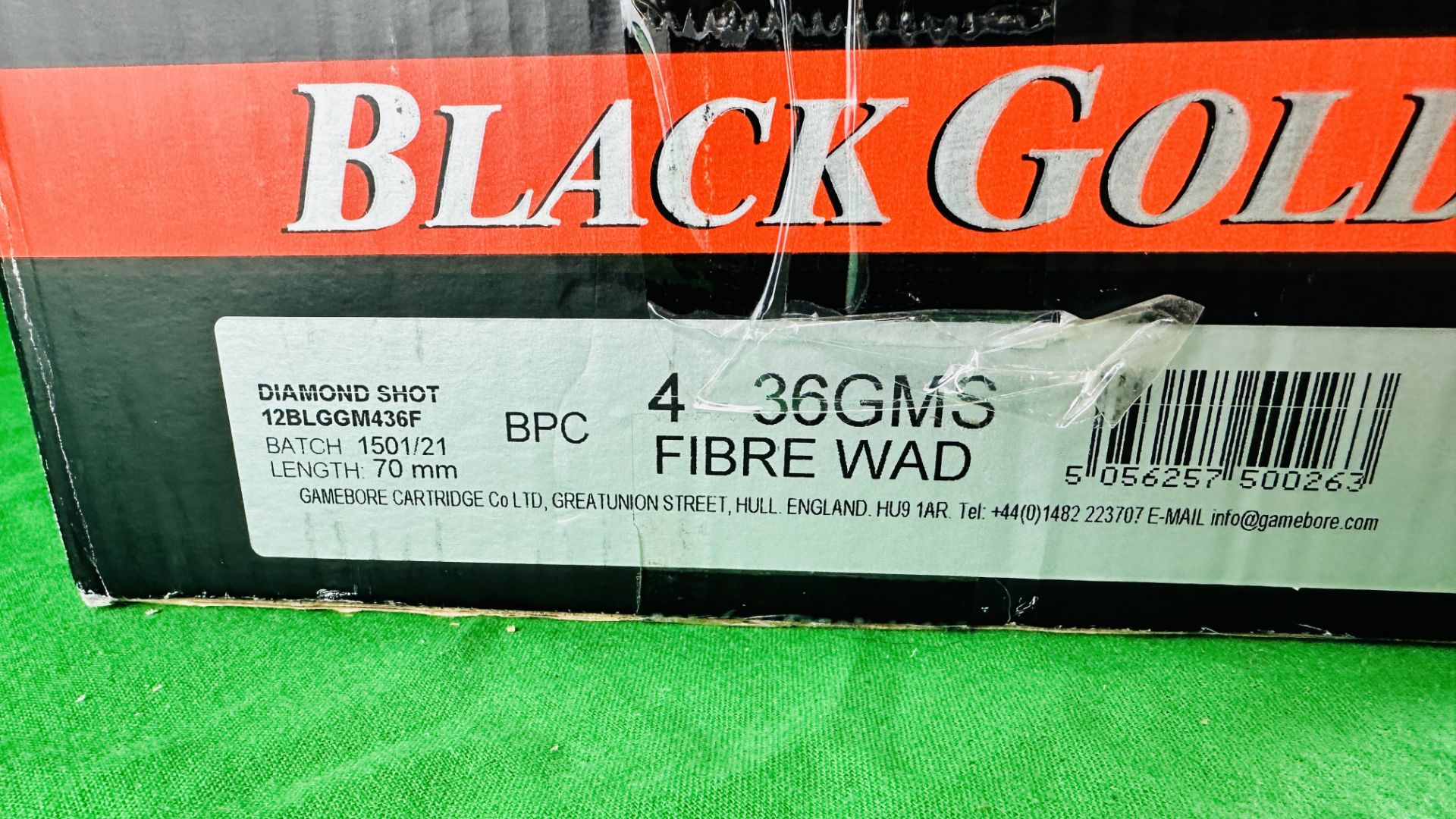 250 X GAMEBORE BLACK GOLD 12 GAUGE 4 SHOT 36GM FIBRE WAD CARTRIDGES - (TO BE COLLECTED IN PERSON BY - Image 3 of 5