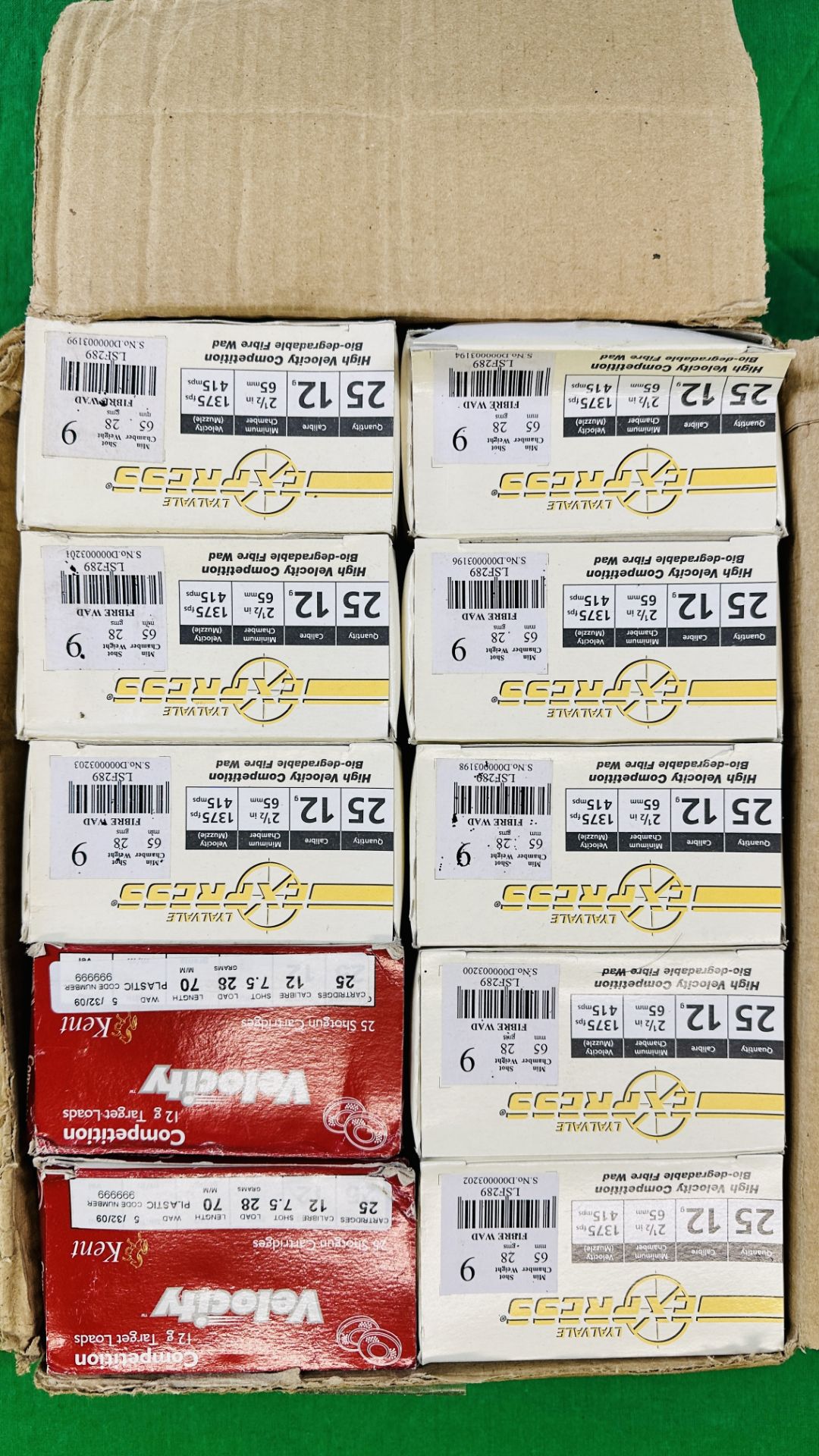 249 X 12 GAUGE CARTRIDGES TO INCLUDE LYALVALE EXPRESS 9 SHOT 28 GRM CARTRIDGES AND 2.