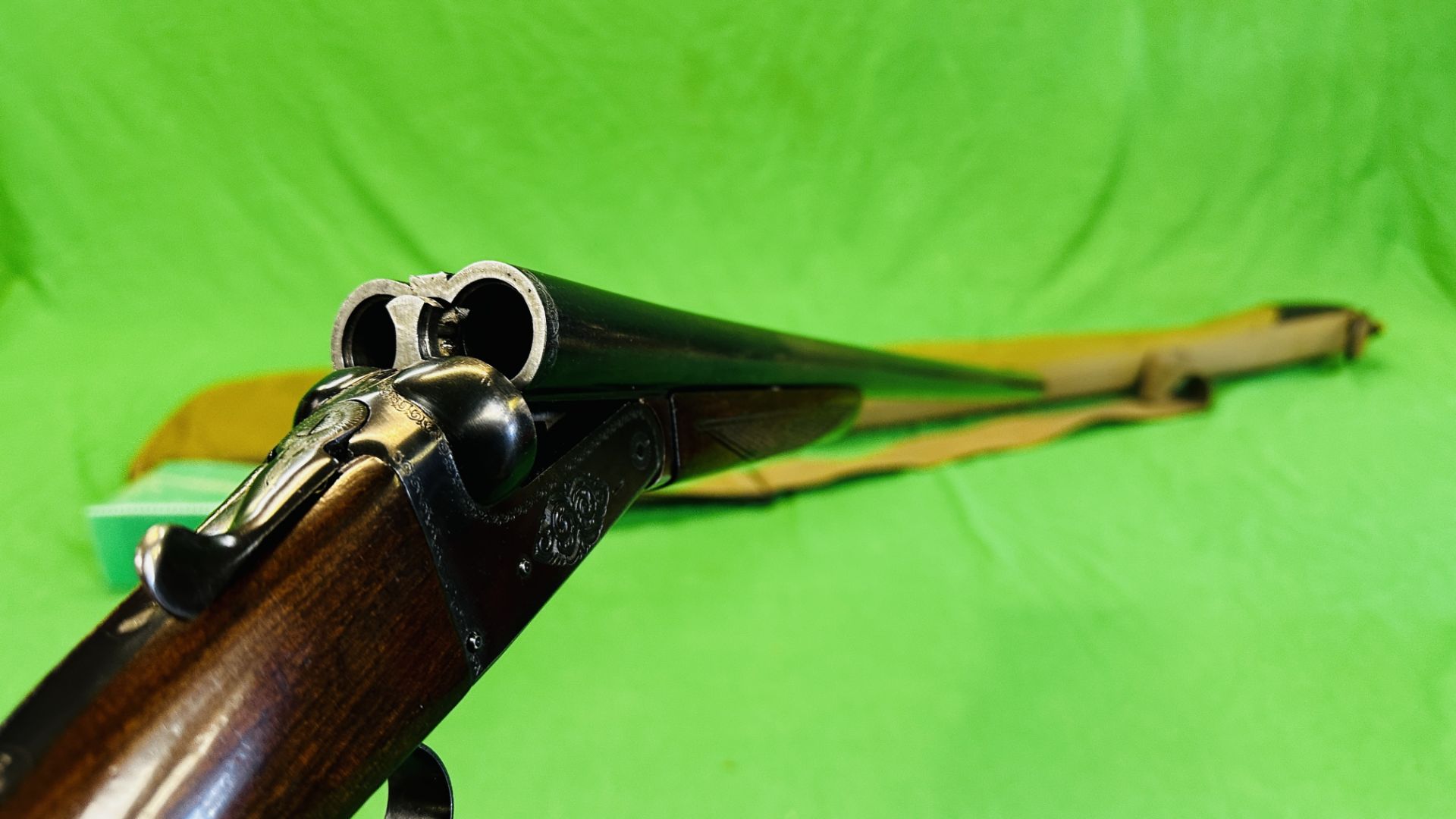 ZABALA 12 GAUGE SIDE BY SIDE SHOTGUN #192092 WITH GREEN PADDED GUN SLEEVE - (REF: 1452) - (ALL GUNS - Image 16 of 16