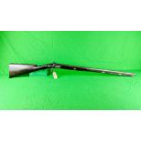 ANTIQUE PERCUSSION CAP MUZZLE LOADING RIFLE WITH LOADING ROD,