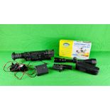 PULSAR DIGISIGHT RIFLE SCOPE, N550, BATTERY, CHARGER, PULSAR IR FLASHLIGHT L-808 - UNTESTED,